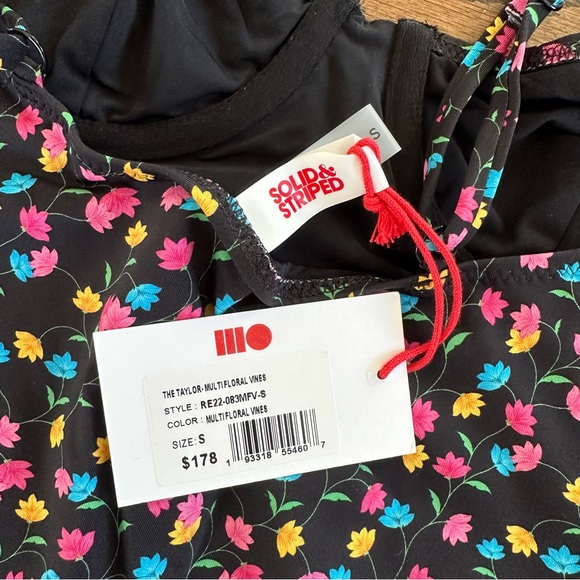 Solid & Striped Taylor One-Piece Swimsuit in Multi Floral Vines, NWT - Picture 14 of 16